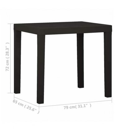 vidaXL Garden Table Anthracite 79x65x72 cm Plastic