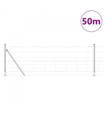 vidaXL Welded Wire Fence with Concrete Base 50 x 0.8 m Silver Mesh