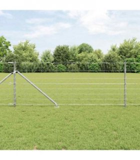 vidaXL Welded Wire Fence with Spikes 100 x 0.8 m Galvanised Steel Mesh