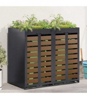 vidaXL Wheelie Bin Storage for 2 Bins Anthracite 136 x 77.5 x 121.5 cm