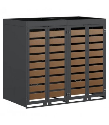 vidaXL Wheelie Bin Storage for 2 Bins Anthracite 136 x 77.5 x 121.5 cm