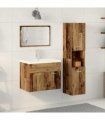 vidaXL Bathroom Furniture Set with Shelf 4 pcs Brown Engineered Wood