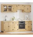 vidaXL Cabinet with Drawer SKI 8 pcs Honey Brown Solid Pine Wood