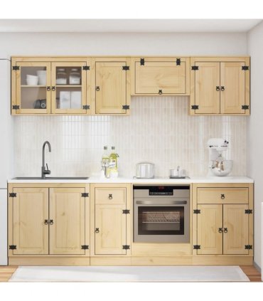 vidaXL Cabinet with Drawer SKI 8 pcs Honey Brown Solid Pine Wood