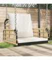 vidaXL Swing Chair with Cushions 63x58x39 cm Poly Rattan and Steel