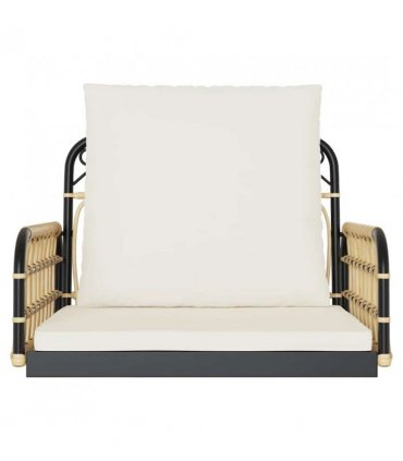 vidaXL Swing Chair with Cushions 63x58x39 cm Poly Rattan and Steel