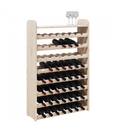 vidaXL Wine Rack with Top Board 72.5x25x111.5 cm Solid Wood Pine