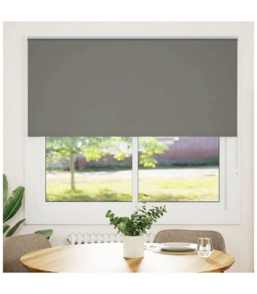 vidaXL Roller Blind Blackout Grey 150x175 cm Fabric Width 146.6 cm Polyester