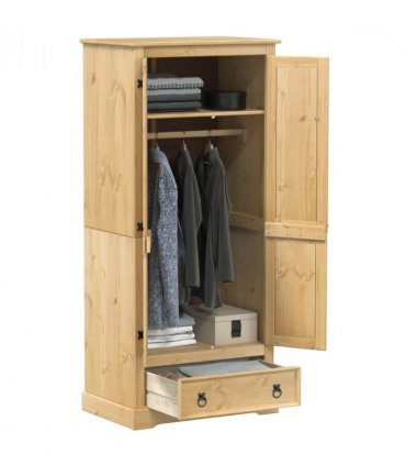 vidaXL Wardrobe Corona 76x50x170 cm Solid Wood Pine