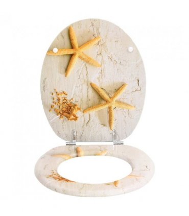 vidaXL WC Toilet Seat MDF Lid Starfish