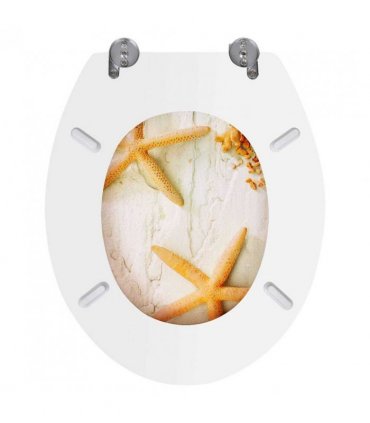 vidaXL WC Toilet Seat MDF Lid Starfish