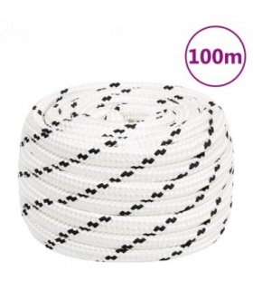 vidaXL Work Rope White 18 mm 100 m Polyester