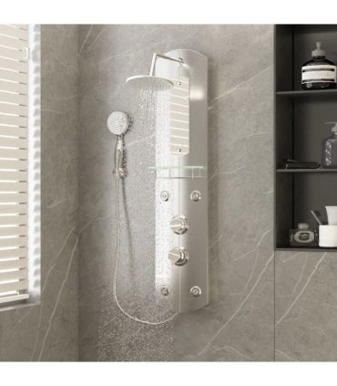 vidaXL Shower Panel Unit 25x43x110 cm Silver