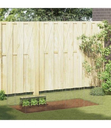 vidaXL Rabbit Cage Silver 200 x 100 x 210 cm Galvanised Steel