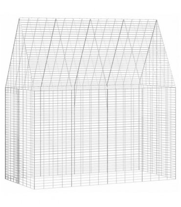 vidaXL Rabbit Cage Silver 200 x 100 x 210 cm Galvanised Steel