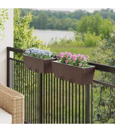 vidaXL Railing 2 pcs 50 x 17 x 17 cm Metal