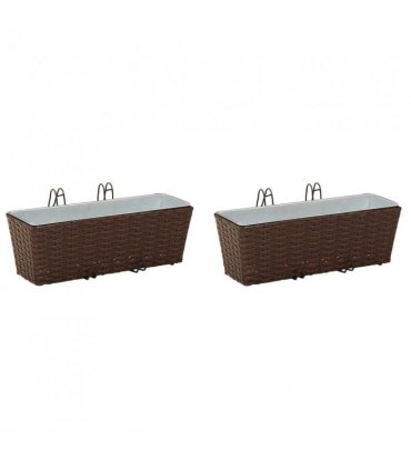 vidaXL Railing 2 pcs 50 x 17 x 17 cm Metal