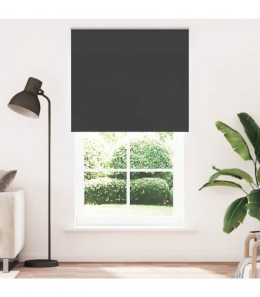 vidaXL Roller Blind Blackout Black 140x210 cm Fabric Width 136.6 cm Polyester