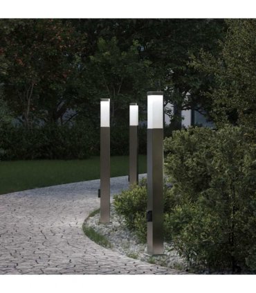 vidaXL Bollard Lights with Outlet 3 pcs 80 cm Stainless Steel IP44