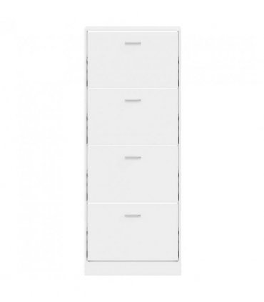 vidaXL Shoe Cabinet High Gloss White 59x17x150 cm Engineered Wood
