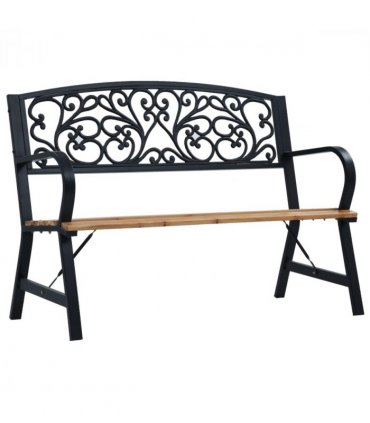 vidaXL Garden Bench | Black | Wood | 120 cm | Durable | Garden Bench