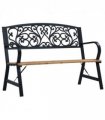vidaXL Garden Bench | Black | Wood | 120 cm | Durable | Garden Bench
