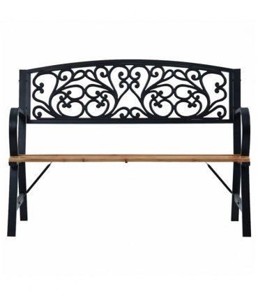 vidaXL Garden Bench | Black | Wood | 120 cm | Durable | Garden Bench