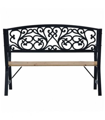 vidaXL Garden Bench | Black | Wood | 120 cm | Durable | Garden Bench