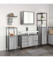 vidaXL Bathroom Furniture Set with Drawer 3 pcs Grey sonoma and Black
