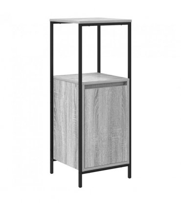 vidaXL Bathroom Furniture Set with Drawer 3 pcs Grey sonoma and Black