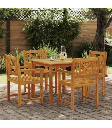 vidaXL Garden Dining Set 5 pcs Brown Solid Acacia wood