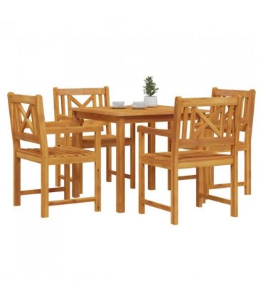 vidaXL Garden Dining Set 5 pcs Brown Solid Acacia wood