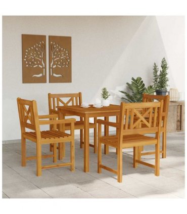 vidaXL Garden Dining Set 5 pcs Brown Solid Acacia wood