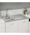 vidaXL Kitchen Sink with Drainer Set Silver 1000x600x155 mm Stainless Steel