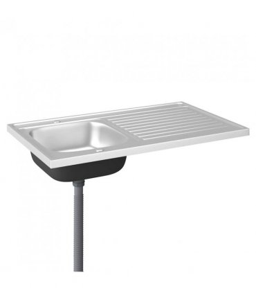 vidaXL Kitchen Sink with Drainer Set Silver 1000x600x155 mm Stainless Steel