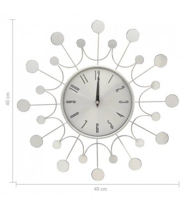 vidaXL Wall Clock Silver 40 cm Metal