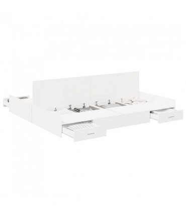 vidaXL Storage Bed Frame White 180 x 200 cm Engineered Wood