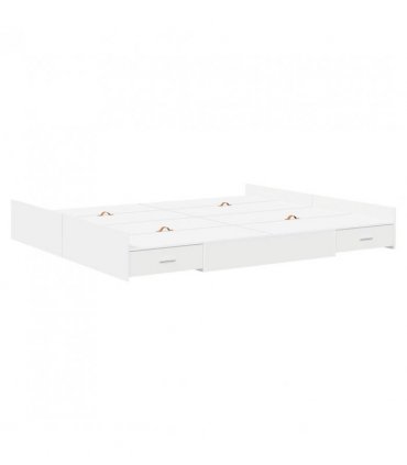 vidaXL Storage Bed Frame White 180 x 200 cm Engineered Wood