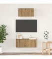 vidaXL TV Cabinet Set Wall-mounted 2 pcs Artisan Oak Engineered Wood