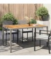 vidaXL Garden Table Grey 150 x 90 x 75 cm Poly Rattan