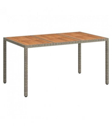 vidaXL Garden Table Grey 150 x 90 x 75 cm Poly Rattan
