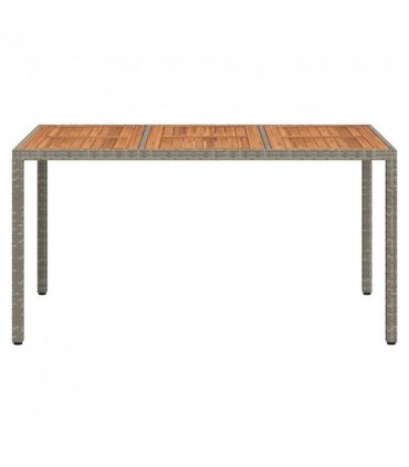 vidaXL Garden Table Grey 150 x 90 x 75 cm Poly Rattan
