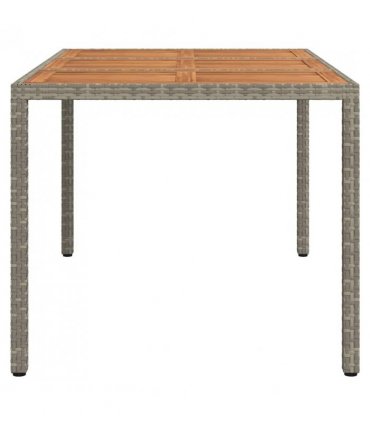 vidaXL Garden Table Grey 150 x 90 x 75 cm Poly Rattan