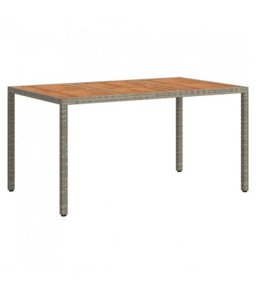 vidaXL Garden Table Grey 150 x 90 x 75 cm Poly Rattan