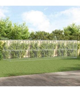 vidaXL Dog Kennel 4 pcs Silver 8 x 2 x 2 m Galvanised steel