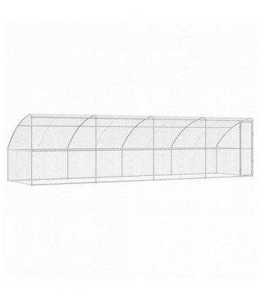 vidaXL Dog Kennel 4 pcs Silver 8 x 2 x 2 m Galvanised steel