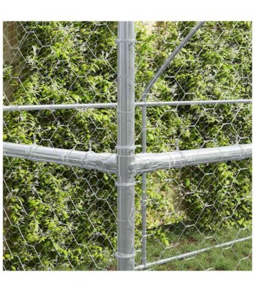vidaXL Dog Kennel 4 pcs Silver 8 x 2 x 2 m Galvanised steel