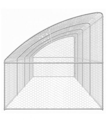 vidaXL Dog Kennel 4 pcs Silver 8 x 2 x 2 m Galvanised steel