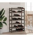 vidaXL Wine Rack for 42 Bottles Grey Solid Wood Pine