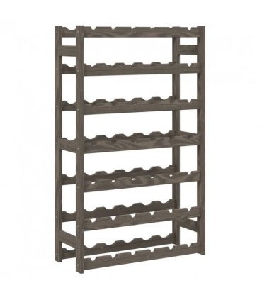 vidaXL Wine Rack for 42 Bottles Grey Solid Wood Pine